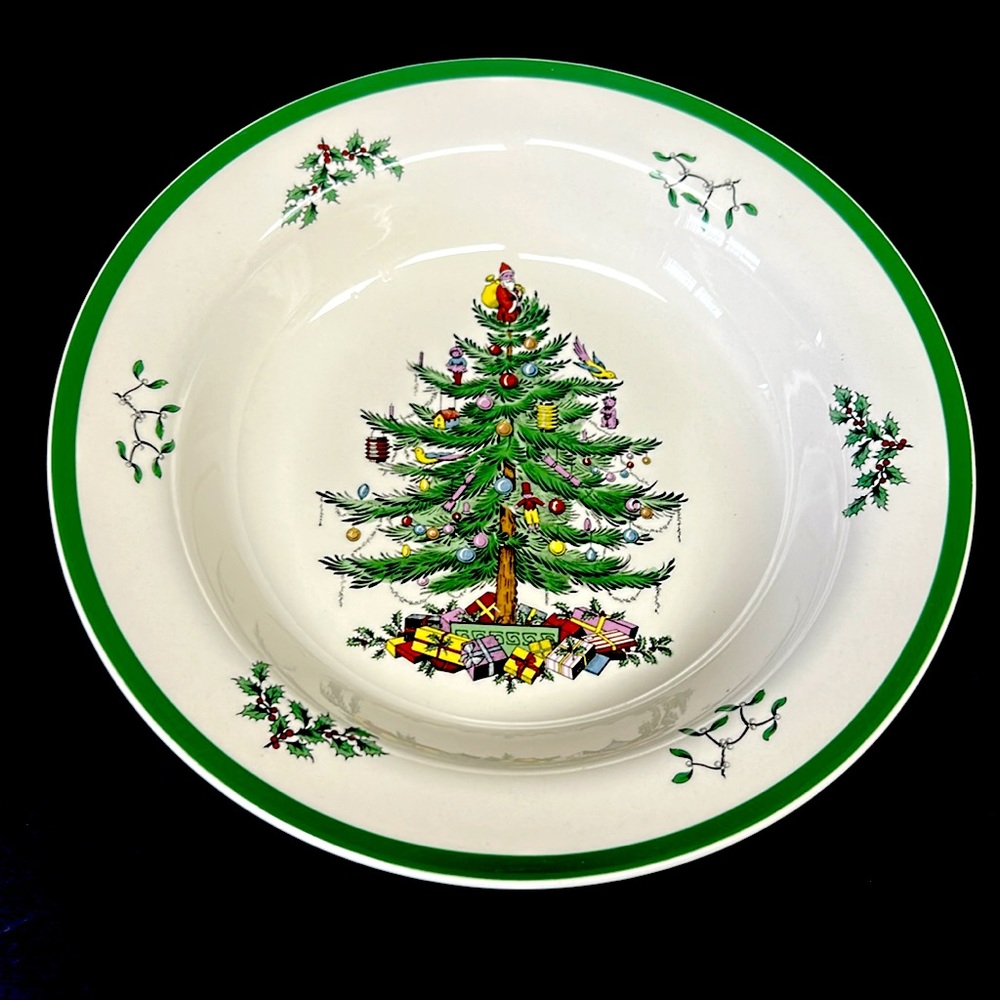 SPODE 11.5”  shallow serving bowl “ Christmas Tree”  made in England